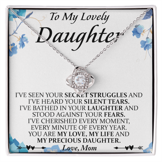 Mother And Daughter Necklace, Birthday Gifts For Daughter, Mothers Day Gifts For Daughters From Mothers, To My Daughter Necklace From Mom, Graduation Gift For Lovely Daughter From Mom1