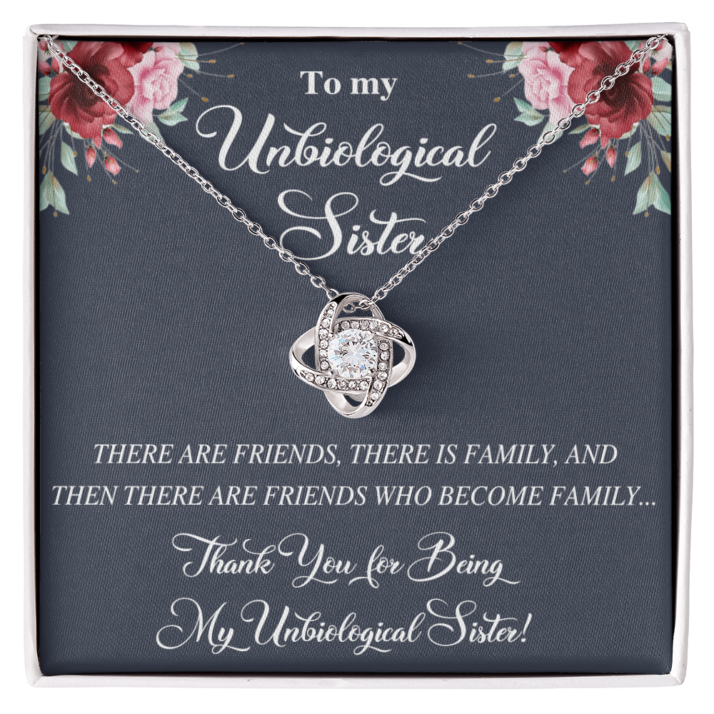 To My Sister Unbiological Gift Necklace - Best Friend Jewelry To My Unbiological Sister Love Knot Necklace From Brother, Sister BFF Gift Necklace Friendship Necklace Sister Jewelry Gifts for Women