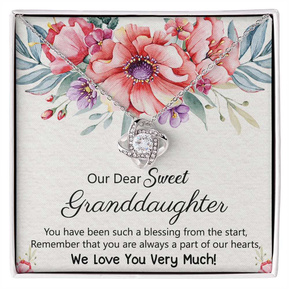 To Our Granddaughter Necklace from Grandma Grandpa, Love Knot Necklace Gift for Granddaughter, Necklace For Her, for Granddaughter Jewelry Gift For Girls On Birthday, Graduation Gift, Christmas