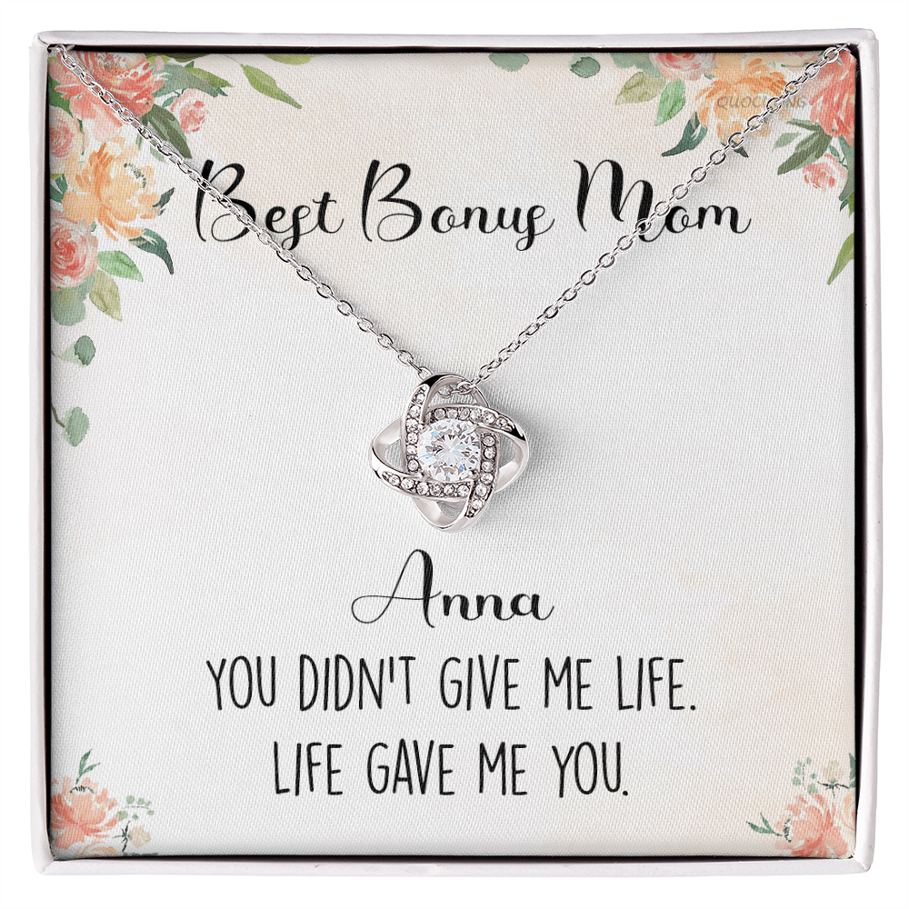 Personalized Necklace Gift For Bonus Mom, To The Best Bonus Mom Necklace From Bonus Daughter, Custom Name Card Necklace Gift For Bonus Mom, Jewelry For Women, Bonus Son Gift On Mothers Day, Birthday