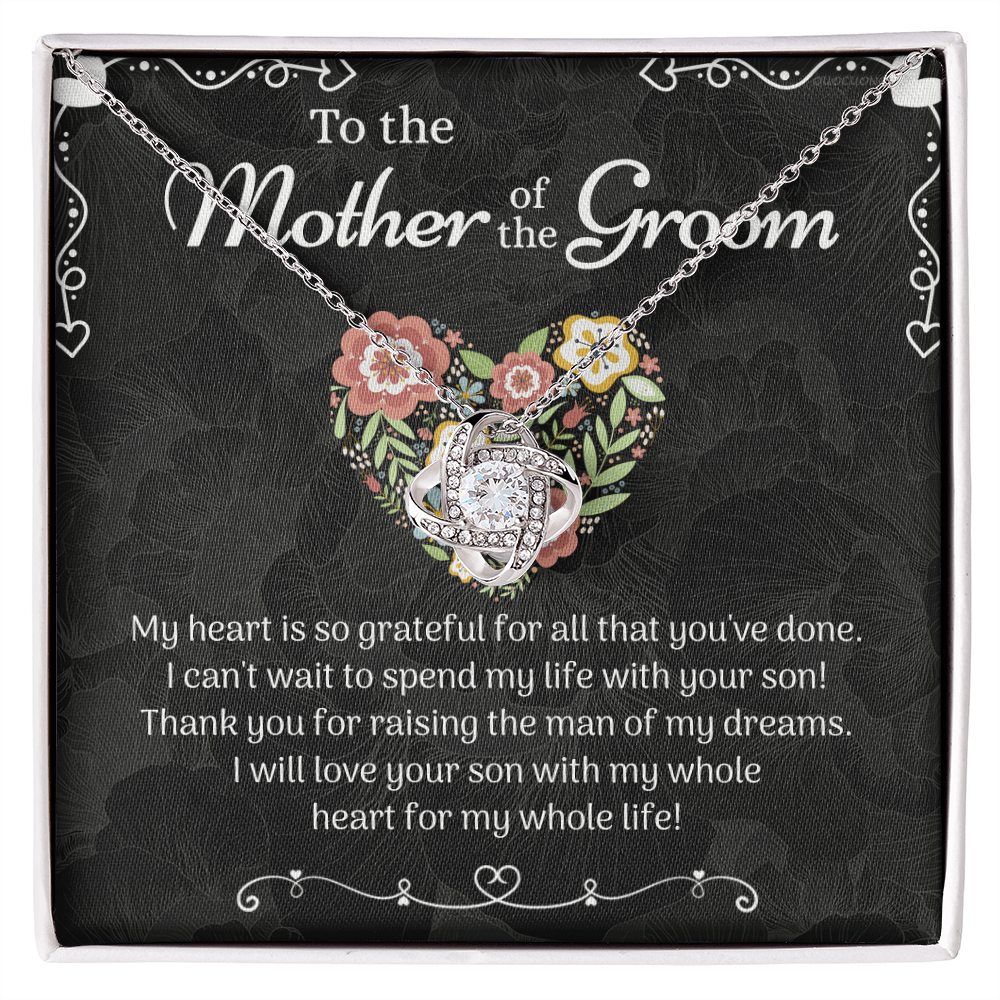 Mother of the Groom Sunflower Necklace from Bride, To The Mother of the Groom Love Knot Necklace From Son Gift For Mom, Mother Of The Groom Gift Necklace, Mom of Groom Gift Jewelry Gift For Women