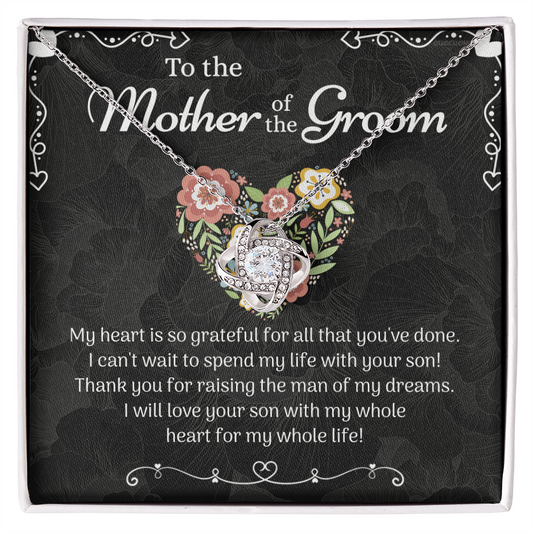 Mother of the Groom Sunflower Necklace from Bride, To The Mother of the Groom Love Knot Necklace From Son Gift For Mom, Mother Of The Groom Gift Necklace, Mom of Groom Gift Jewelry Gift For Women