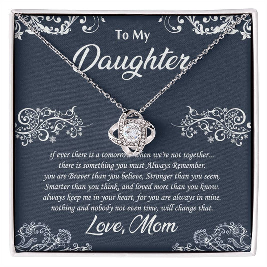 Daughter Gift Necklace From Mom, To My Daughter From Mom, Mother Daughter Necklace, Gifts For Daughters From Mothers, Jewelry Gift For Bonus Daughter On Birthday, Christmas, Graduation