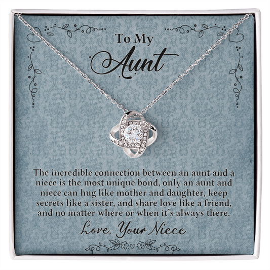 Aunt Gift Necklace, Aunt Wedding Gift from Bride, Wedding Gift from Niece, To My Aunt Love Knot Necklace From Niece Birthday Gift Graduation Gift Necklace, New Aunt Gift Necklace, Jewelry For Women