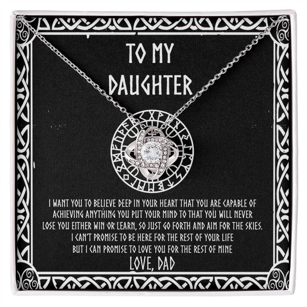 To my Daughter, Gift for Daughter from Dad, Viking Daughter Love Knot Necklace