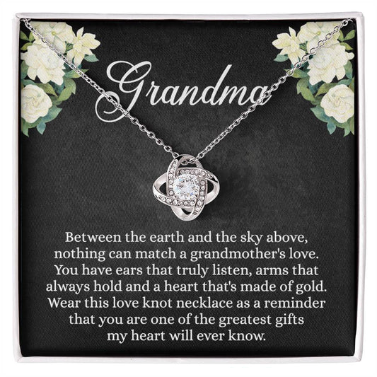 To My Grandma Gift Necklace, Mother's Day Necklace, Grandma Love Knot Necklace, Gift Jewelry For Women, Grandmother Gift Necklace, Nana Gift From Grandchildren, This Love Knot Necklace As A Reminder