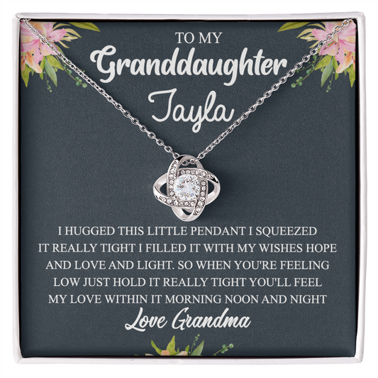 Personalized Gift Necklace For Granddaughter - To My Granddaughter Love Knot Necklace Gift From Grandma To Granddaughter On Birthday Gift Graduation Gift, Christmas Necklace This Little Pendant
