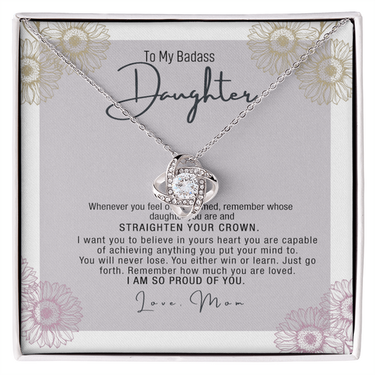Daughter Gift Necklace From Mom, To My Badass Daughter Necklace From Mom, Birthday Gifts, Graduation Gifts For Daughter Gifts From Mom, Necklace To Daughter From Father Jewelry Gift For Girls