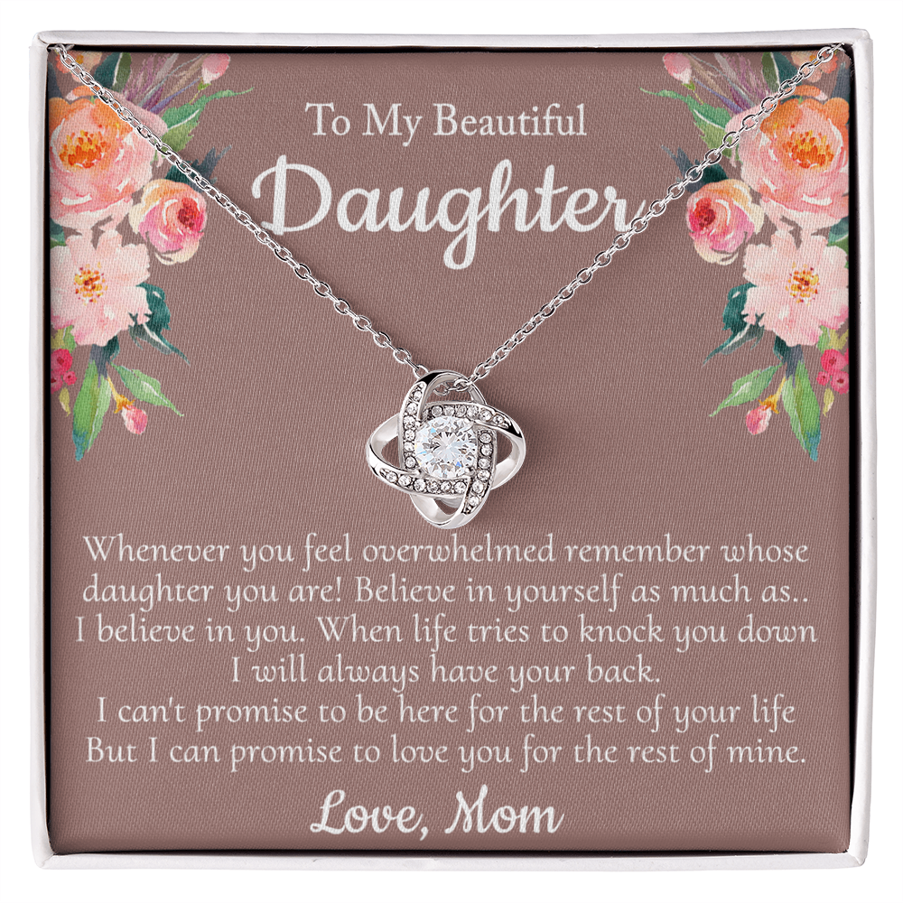 To My Beautiful Daughter Necklace From Mom With Thoughtful Card Box Gift, Necklace for Daughter from Mom Gifts Jewelry for Girls, Her Little Girl Necklace,  Mother To Daughter Gift Necklace