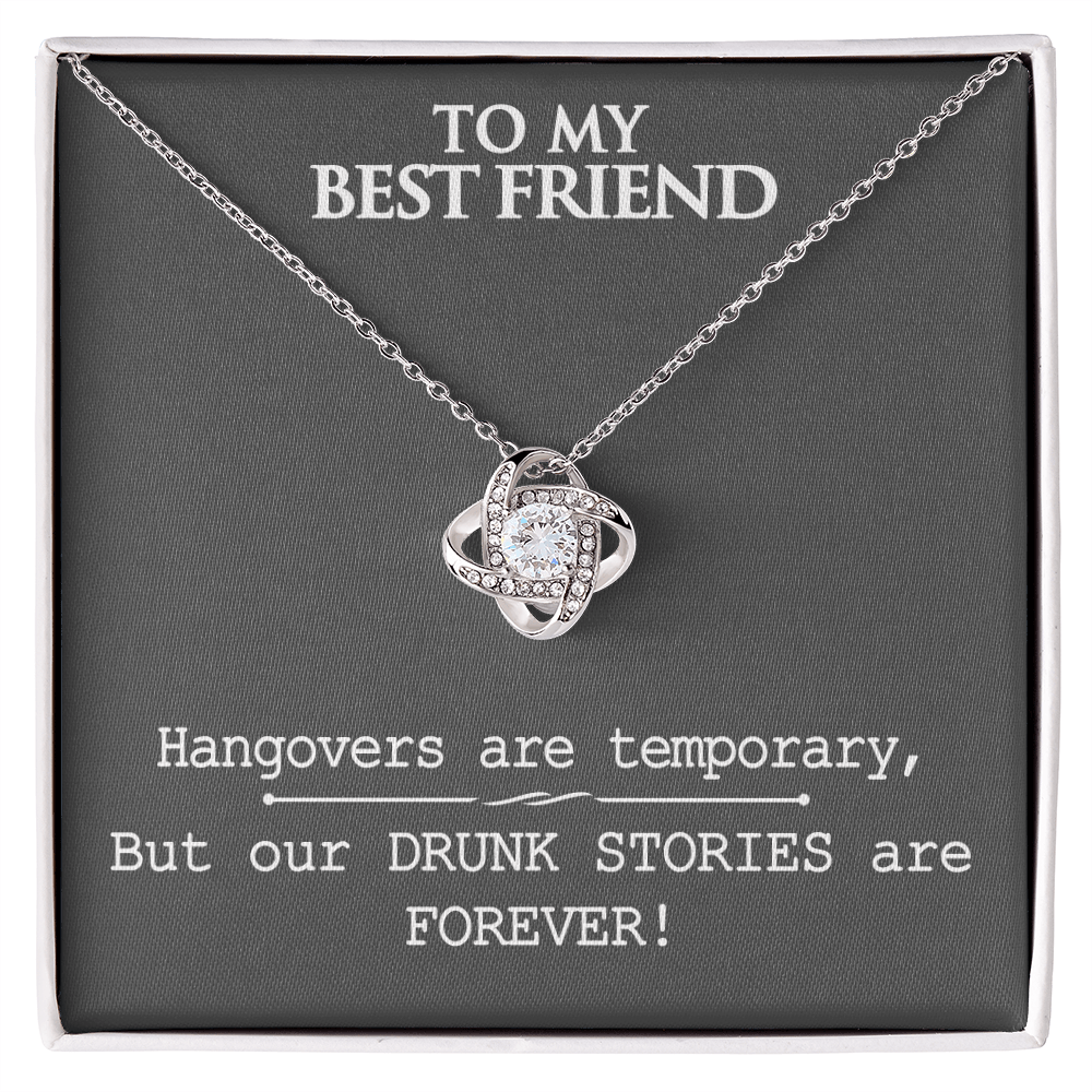 Gifts Necklace For Best Friend, To My Best Friend Love Knot Necklace From Friend, Best Friend Birthday Gift Necklace, Long Distance Best Friend Necklace, Best Friend Anniversary Jewelry Gift