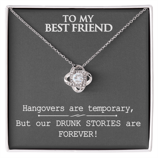 Gifts Necklace For Best Friend, To My Best Friend Love Knot Necklace From Friend, Best Friend Birthday Gift Necklace, Long Distance Best Friend Necklace, Best Friend Anniversary Jewelry Gift