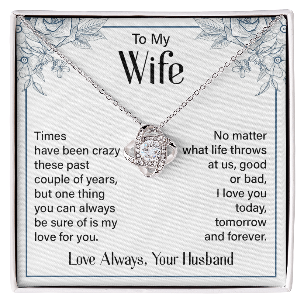 Love Always Your Husband Necklace, To My Wife Necklace From Husband, Future Wife Love Knot Necklace, Jewelry Gift For Women, Badass Wife My Love For You Gift Necklace Soulmate Gift Love Knot Pendant
