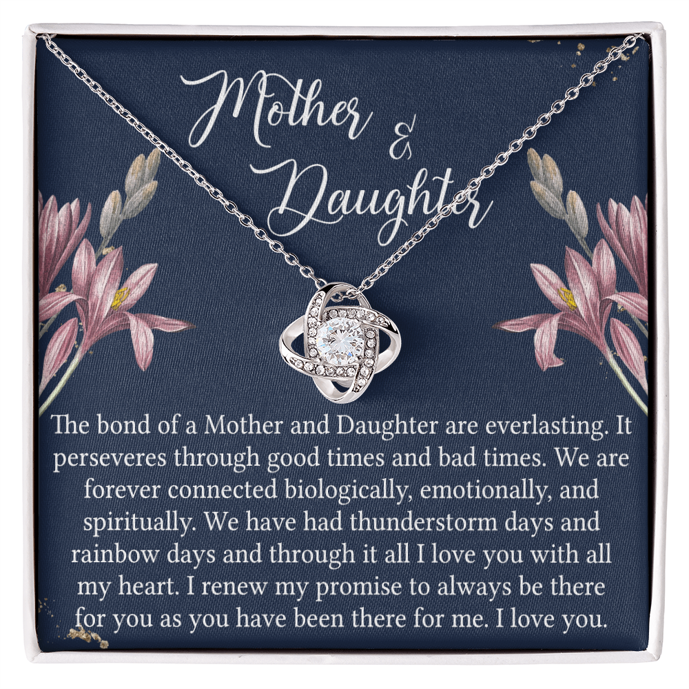 Mother And Daughter Gift Necklace - To My Mother Love Knot Necklace Gift From Daughter, Bond Of A Mother And Daughter Gift Necklace For Mom, Jewelry Gift For Women, Mother, Birthday Gift For Mom