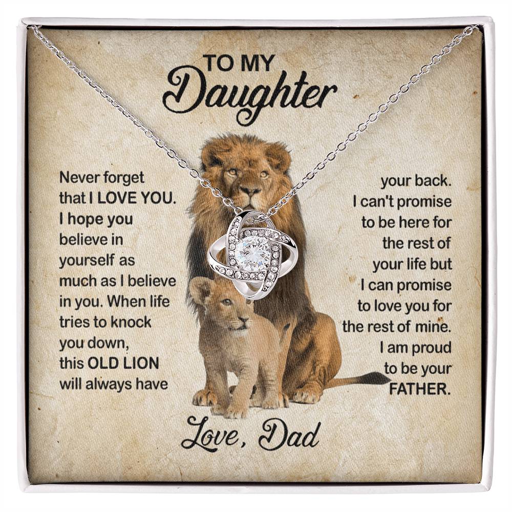 Daughter Gifts Necklace From Dad, Father Daughter Necklace, To My Daughter Lion Dad And Daughter Necklace, Father Daughter Gifts Necklace for Daughter Jewelry Gift For Girls, Little Girl Necklace