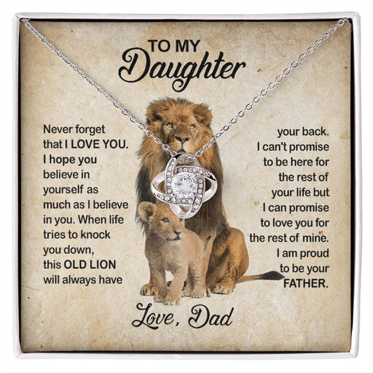 Daughter Gifts Necklace From Dad, Father Daughter Necklace, To My Daughter Lion Dad And Daughter Necklace, Father Daughter Gifts Necklace for Daughter Jewelry Gift For Girls, Little Girl Necklace