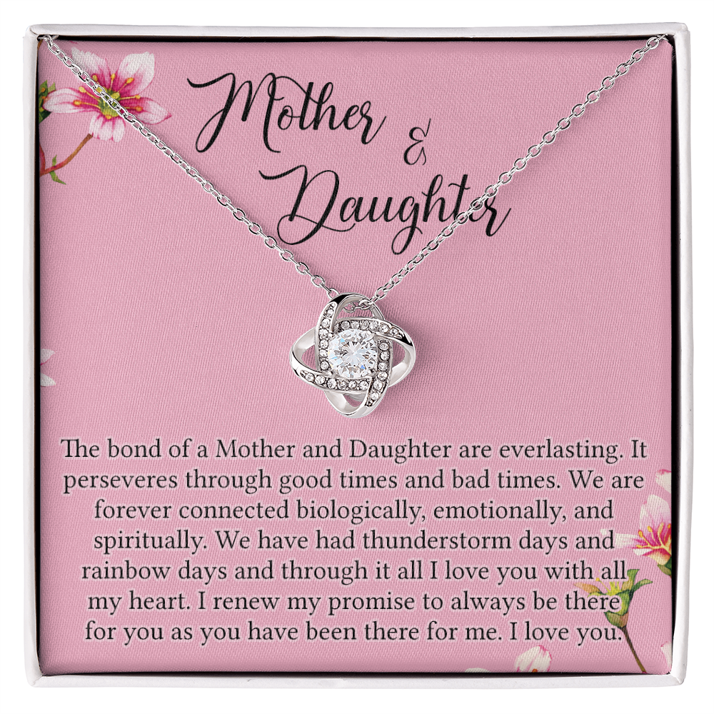 Mother And Daughter Gift Necklace - To My Mother Love Knot Necklace Gift From Daughter, The Bond Of A Mother And Daughter Love Knot Pendant Gift For Mom, Jewelry Gift For Women, Bonus Mother Gift