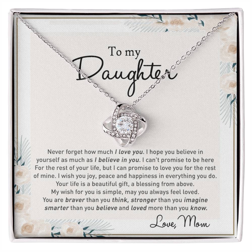 To my Beautiful Daughter Necklace With Thoughtful Card Box Gifts for Daughter from Mom Mother Daughter Gifts Jewelry for Girls Little Girl, Daughter Present On Birthday Graduation Gift Christmas