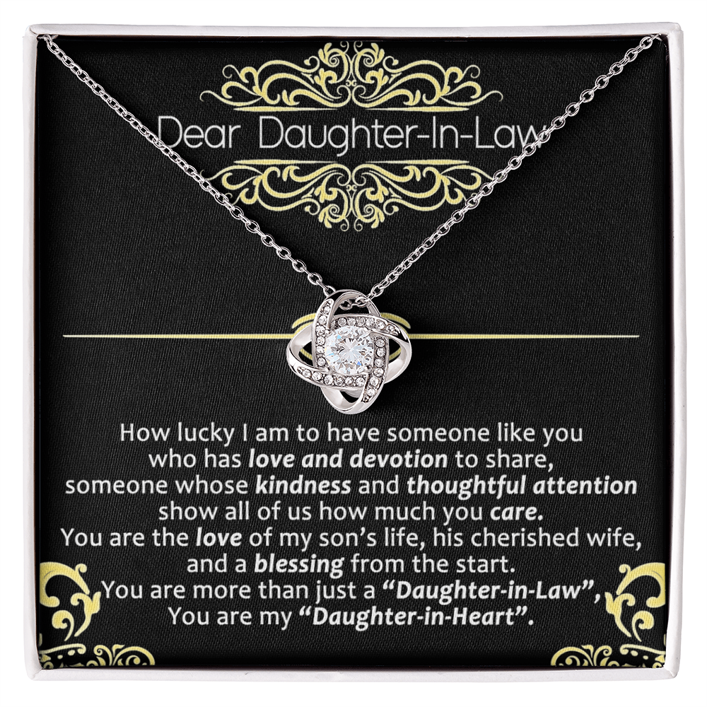 Daughter in Law Gifts Necklace - To My Daughter In Law Necklace From Mother In Law On Wedding Day Gifts For Daughter in Law Necklace Pendant Jewelry with Message Card and Gift Box For Daughter