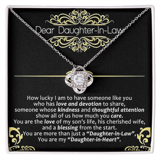 Daughter in Law Gifts Necklace - To My Daughter In Law Necklace From Mother In Law On Wedding Day Gifts For Daughter in Law Necklace Pendant Jewelry with Message Card and Gift Box For Daughter