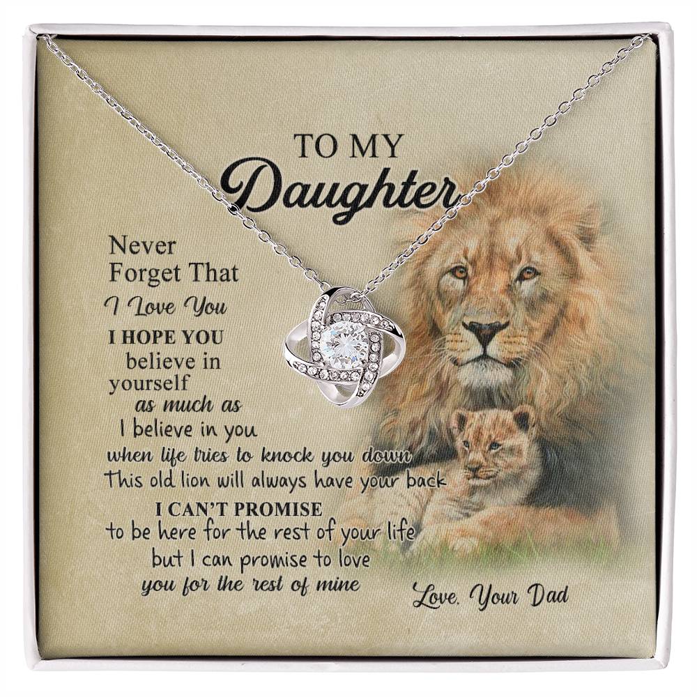 To My Daughter Gift from Dad Old Lion Necklace For Daughter Jewelry for Women