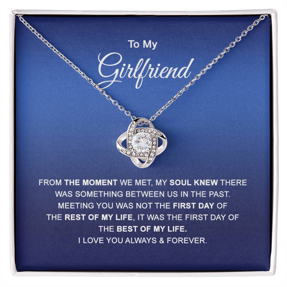 To My Girlfriend Necklace, Valentines Soulmate Gifts, Love Knot Necklace From Boyfriend, Husband, Girlfriend Gift Necklace - Jewelry Gift For Girls, Love Knot Pendant Gift For Girlfriend, Soulmate