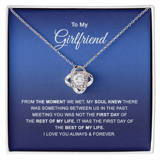To My Girlfriend Necklace, Valentines Soulmate Gifts, Love Knot Necklace From Boyfriend, Husband, Girlfriend Gift Necklace - Jewelry Gift For Girls, Love Knot Pendant Gift For Girlfriend, Soulmate