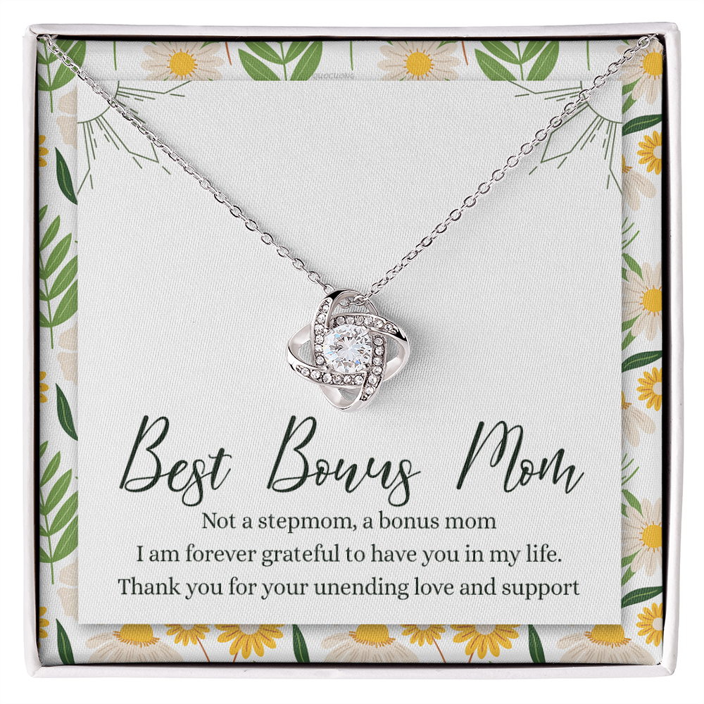 Gifts Necklace For Best Bonus Mom, To My Bonus Mom Necklace From Bonus Daughter, Bonus Mother Gift Necklace On Mother's Day, Birthday Gift Anniversary Jewelry For Women, Bonus Mom Gift Necklace