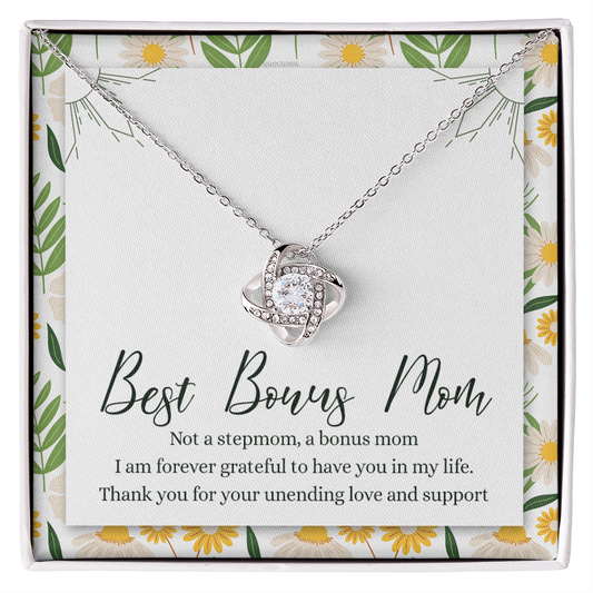 Gifts Necklace For Best Bonus Mom, To My Bonus Mom Necklace From Bonus Daughter, Bonus Mother Gift Necklace On Mother's Day, Birthday Gift Anniversary Jewelry For Women, Bonus Mom Gift Necklace