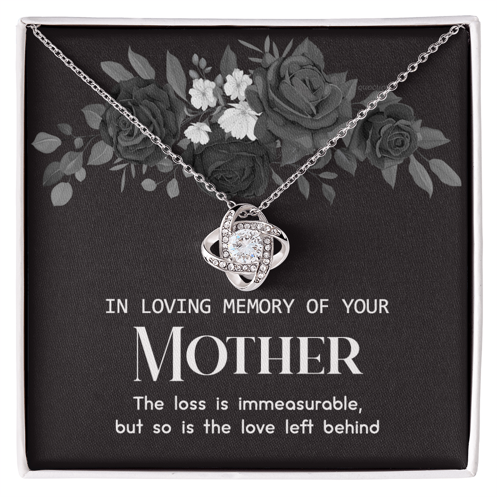 In Loving Memory Of Your Mother Necklace, Sympathy Loss Of Mother Gift Necklace, To My Mother Love Knot Necklace From Daughter, Son, Mother Gift Necklace On Mother's Day, Jewelry Gift for Women