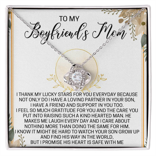 To My Boyfriend's Mom Necklace From Girlfriend,  Love Knot Pendant Gift For Boyfriend's Mom, Jewelry Gift Women, Boyfriend's Mom Gift Necklace On Mothers Day Birthday Presents for Mom Necklace