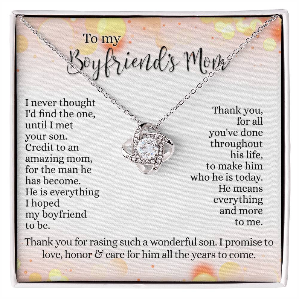 To My Boyfriends Mom Necklace From Girlfriend, Mother's Day Necklace Gift for Bf Mom, Presents for Mom Necklace for Women, Boyfriend's Mom Gift Necklace On Birthday Gift Anniversary, Christmas