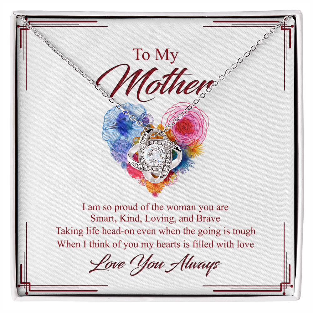 Mother Gift Necklace, To My Mother Love Knot Necklace Gift From Daughter And Mother Love Knot Pendant Gift For Mom Bonus Mom Gift Necklace Love You Always Pendant Gift For Mom Jewelry Gift For Women