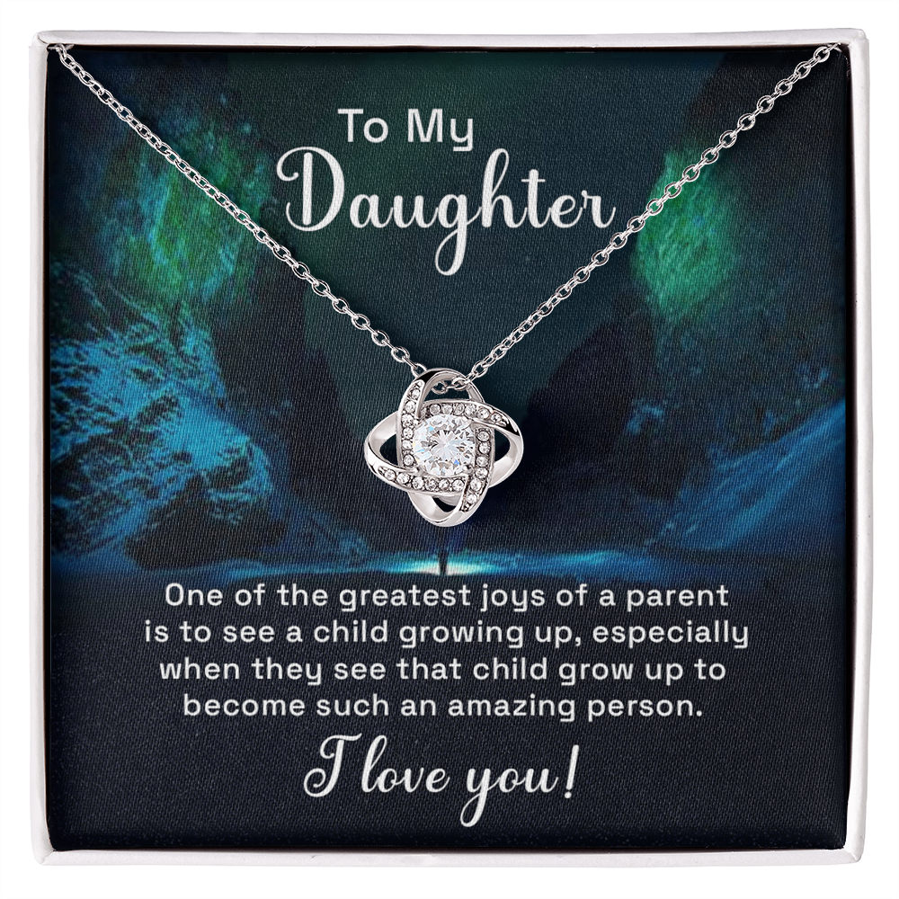 To My Daughter Love Knot Necklace From Parent, Daughter Gift Necklace From Mom, Step Daughter Necklace, Gift Necklace For Stepdaughter, Bonus Daughter Gifts, Step Daughter Gifts Love Knot Necklace