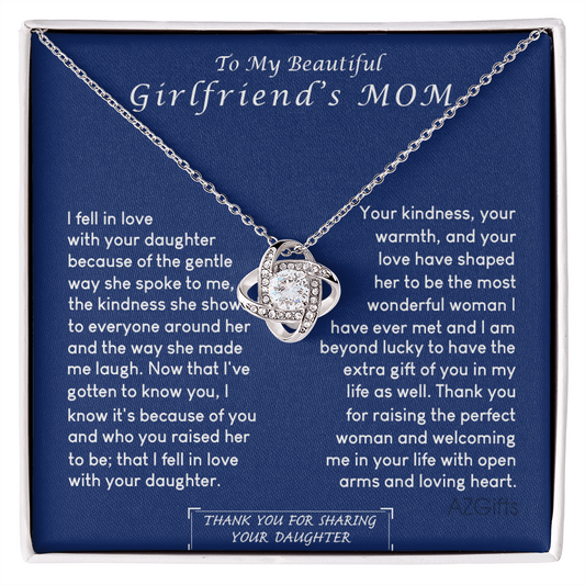 To My Girlfriend's Mom Necklace, Beautiful Girlfriend's Mom Necklace From Daughter Girlfriend's Mom Love Knot Necklace Gift Necklace For Girlfriend's Mom From Daughter Girlfriend's Mom Gift Necklace