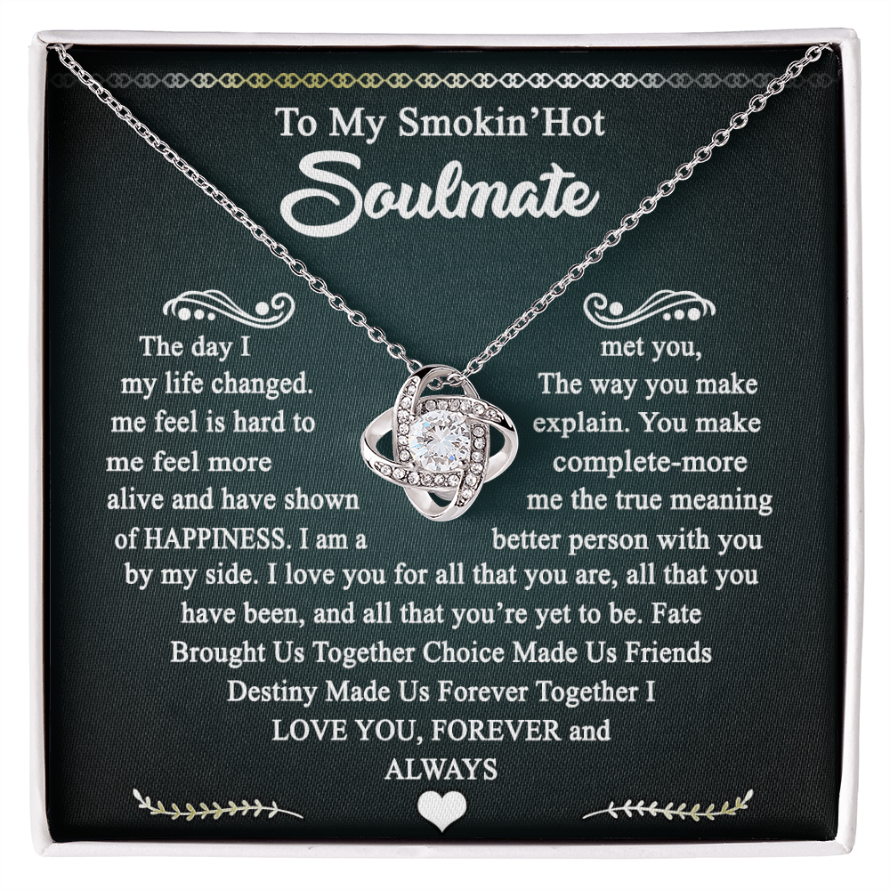 To My Smokin Hot Soulmate Necklace Gift From Husband, Luxury Jewelry For Wife, Girlfriend, Couples Gifts Neckalce, Soulmate Necklace Gift On Christmas Wedding For Her, Jewelry Gift For Women