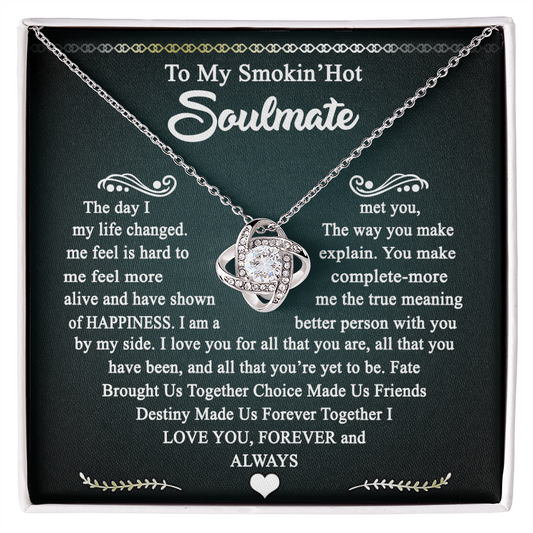 To My Smokin Hot Soulmate Necklace Gift From Husband, Luxury Jewelry For Wife, Girlfriend, Couples Gifts Neckalce, Soulmate Necklace Gift On Christmas Wedding For Her, Jewelry Gift For Women