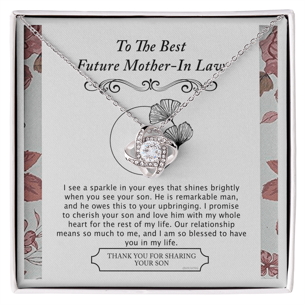 To The Best Future Mother In Law Love Knot Necklace From Son On Xmas