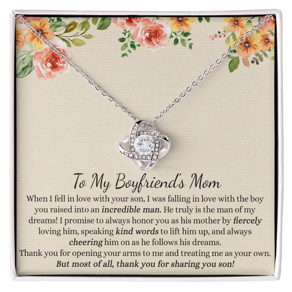To My Boyfriend's Mom Necklace From Girlfriends Mom, Presents for Mom Necklace for Women, Boyfriends Mom Necklace Gift On Birthday Gift, Christmas, Anniversary, Mother's Day Necklace Gift for Bf Mom