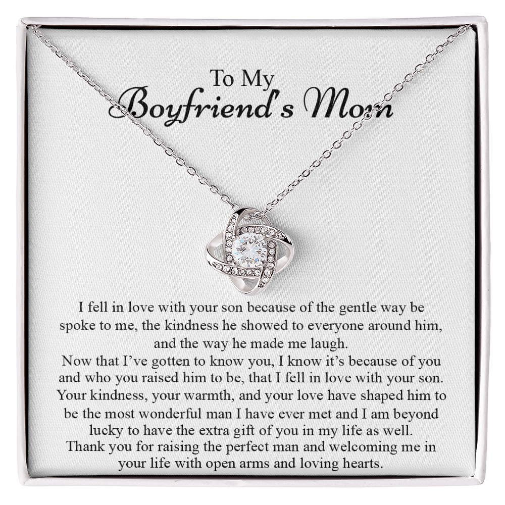 To My Boyfriend's Mom Necklace  From Girlfriend, Mother In Law Jewelry Gift For Women, Boyfriend's Mom Gift Necklace On Mother's Day Christmas Birthday Gift Jewelry Message Card And Box Gift Mother