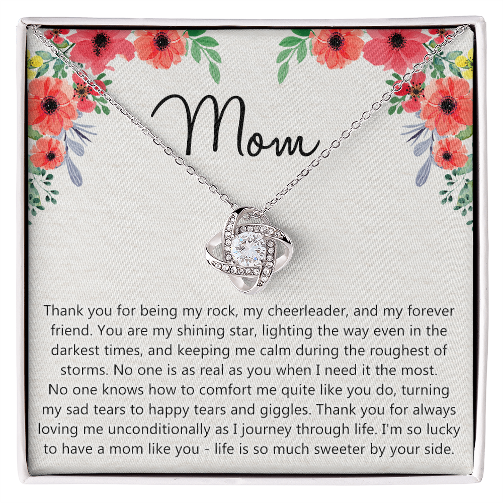 Mom Gift Necklace, Mother's Day Necklace Gift For Mom, To My Mom Love Knot Necklace Gift for Mom, Gift Anniversary Mother And Daughter Thank You Gift Pendant Jewelry Gift For Women Mom From Daughter