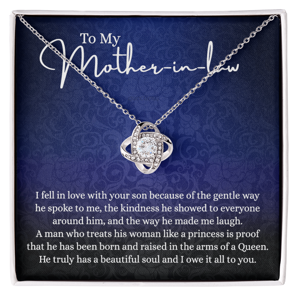 To My Mother in Law Love Knot Necklace, Mother in Law Jewelry Gift Box, Gift Card For Mom, Necklace for Mother in Law Jewelry Gift For Women, To My Mother-in-law On Wedding Day Mother's day Necklace