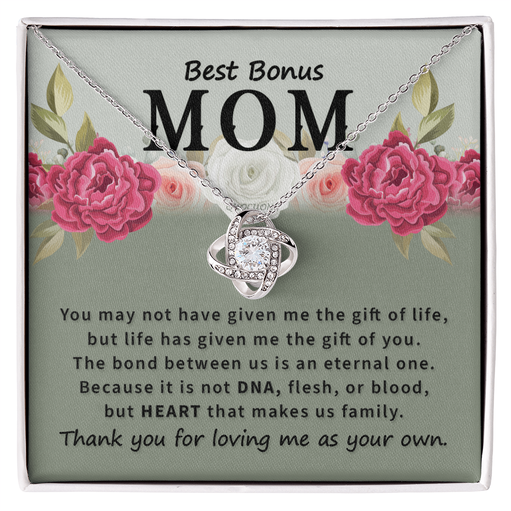Bonus Mom Gifts from Bonus Daughter, To My Bonus Mom Necklace From Daughter, Necklace Gifts for Bonus Mom On Mothers Day, Anniversary, Mother And Daughter Necklace Gift For Mom, Mother Gift Necklace