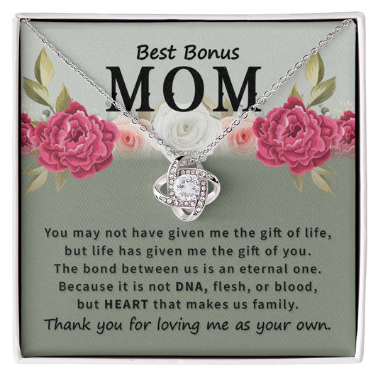 Bonus Mom Gifts from Bonus Daughter, To My Bonus Mom Necklace From Daughter, Necklace Gifts for Bonus Mom On Mothers Day, Anniversary, Mother And Daughter Necklace Gift For Mom, Mother Gift Necklace