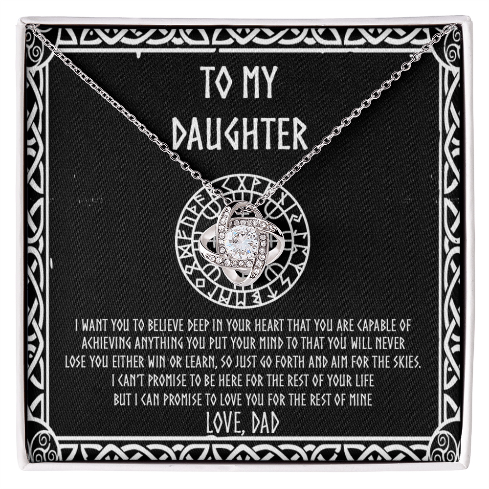 Daughter Viking Gift Necklace, Viking To My Daughter From Dad I Want You To Believe Deep In Your Pendant Necklace Message Card and Gift Box styles Gift On Birthday, Christmas Graduation Gift