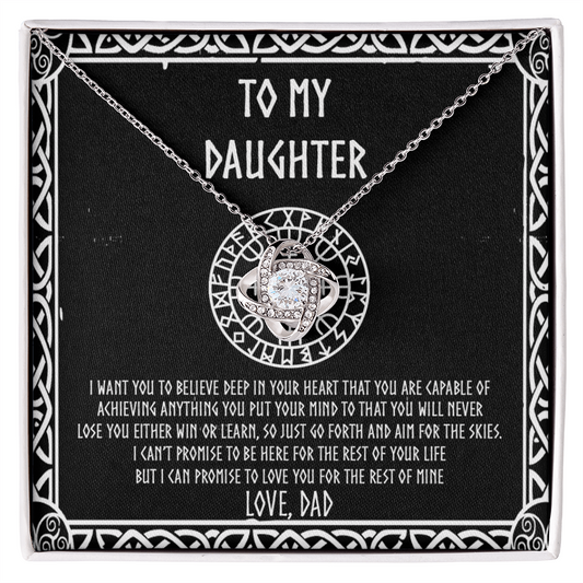 Daughter Viking Gift Necklace, Viking To My Daughter From Dad I Want You To Believe Deep In Your Pendant Necklace Message Card and Gift Box styles Gift On Birthday, Christmas Graduation Gift
