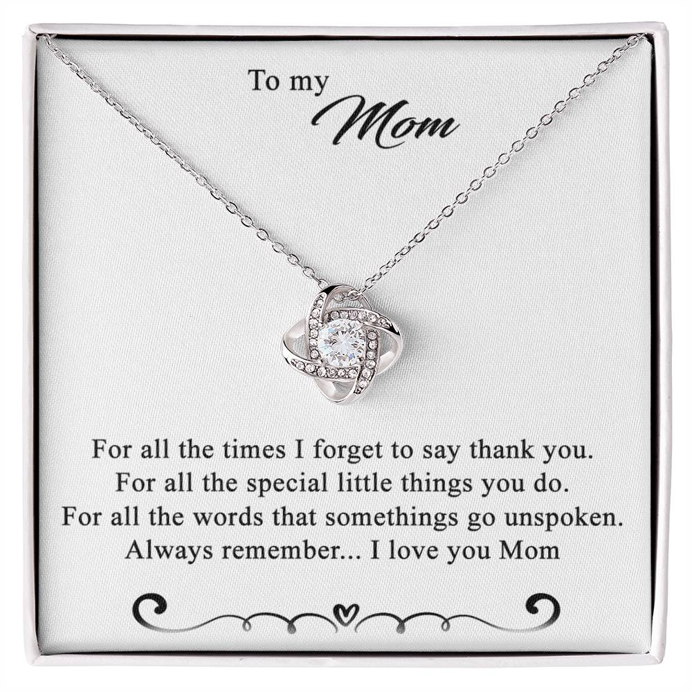 To My Mom Love Knot Necklace Special Gift Birthday Mothers Day Gift For Mom