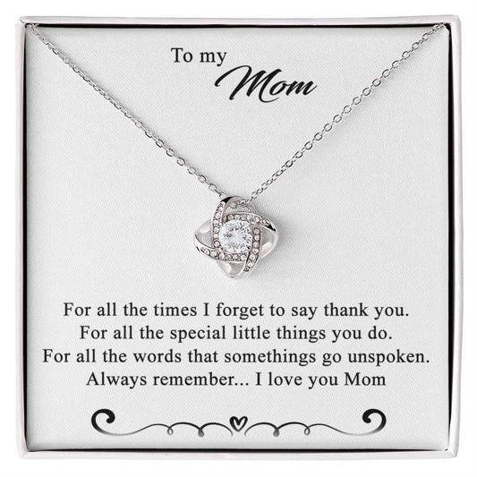 To My Mom Love Knot Necklace Special Gift Birthday Mothers Day Gift For Mom
