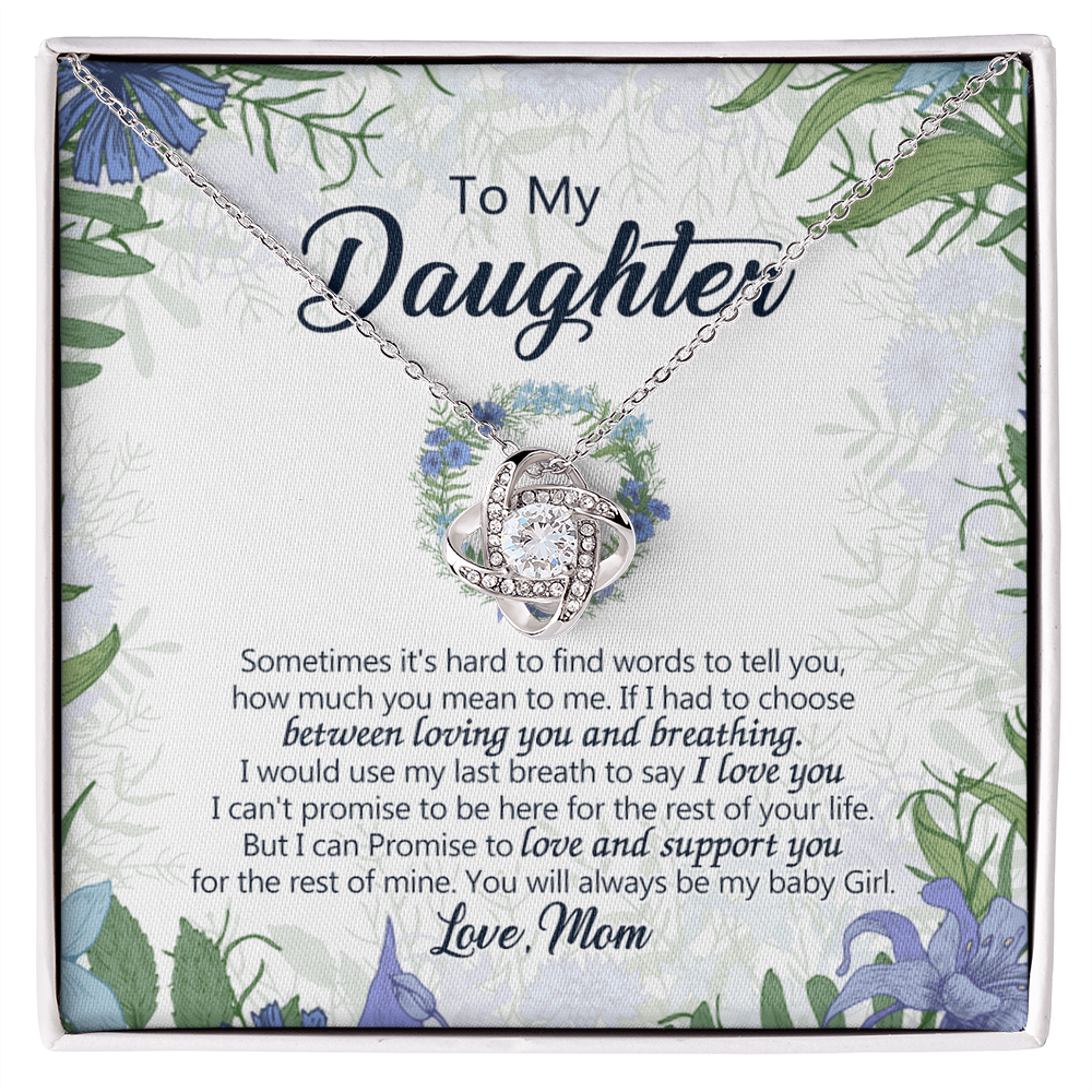 To My Beautiful Daughter Necklace Love Mom Mother And Daughter Necklace Pendant Gift, Mom To Daughter Necklace Gift On Birthday Gift Graduation for Her, Daughter Love You And Support Necklace