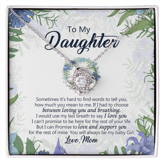 To My Beautiful Daughter Necklace Love Mom Mother And Daughter Necklace Pendant Gift, Mom To Daughter Necklace Gift On Birthday Gift Graduation for Her, Daughter Love You And Support Necklace