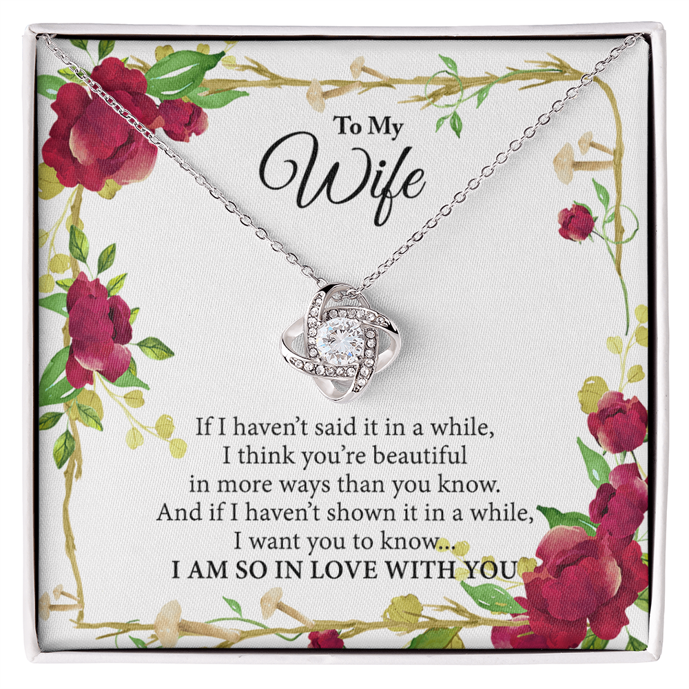 Wife Gift Necklace From Husband, To My Wife Necklace, Wife Love Knot Necklace From Husband, Jewelry Gift For Women Badass Wife Gift Necklace Soulmate Necklace Gift From Men You're Beautiful Necklace